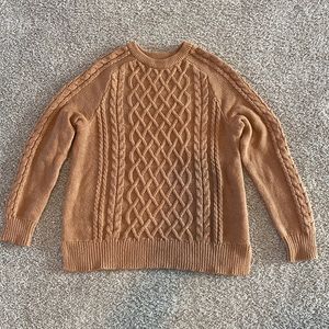 Crew neck cable knit sweater, Sz L